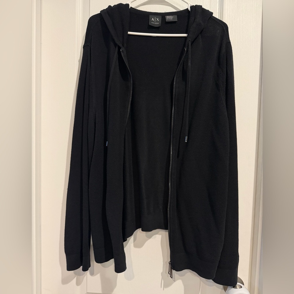 A/X Armani Exchange Black Zip-Up Sweater - Picture 3 of 7